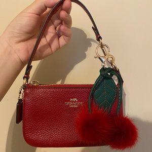 COACH Nolita 15 Cherry Red 🍒 with cherry pom pom